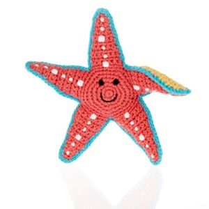 Pebble organic cotton rattle